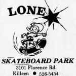 Lone Star Skatepark - Killeen TX (1980 logo in Fort Hood Sentinel)