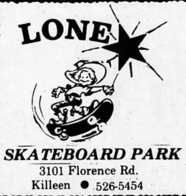 Lone Star Skatepark - Killeen TX (1980 logo in Fort Hood Sentinel)