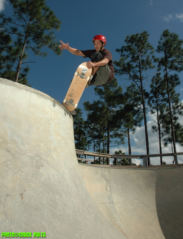 Lenny with a picturesque frontside tap.