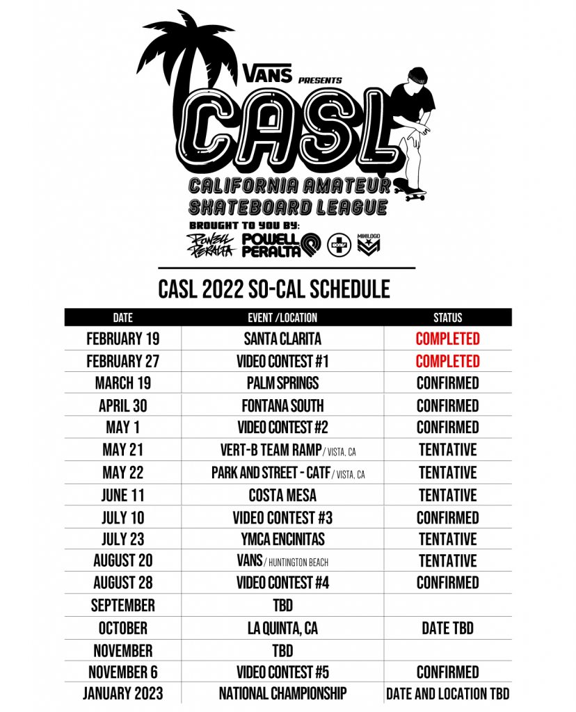 CASL 2022 Schedule and Info