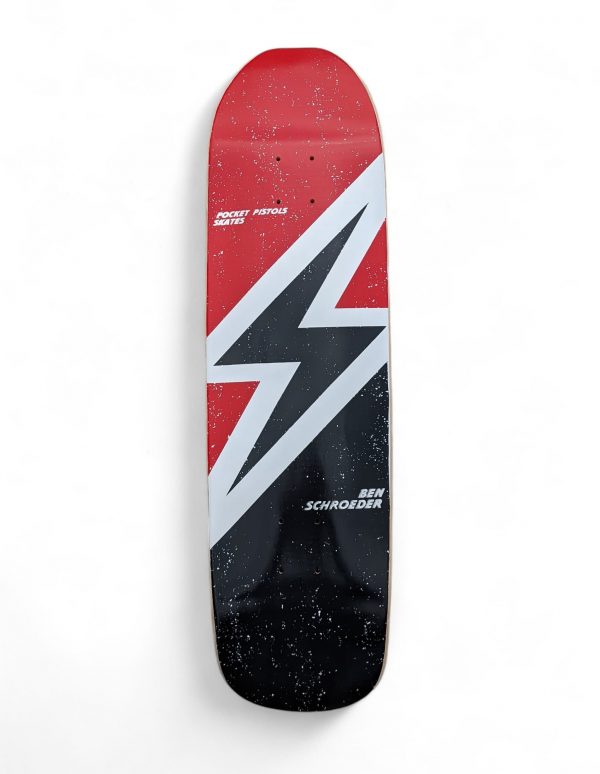 Pocket Pistols Skateboards - 8.75 Ben Schroeder TG Bolt Red White & Black Deck