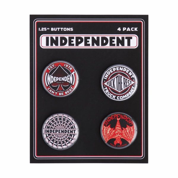 Independent - Array 4 Pack of Buttons / Punk Pins