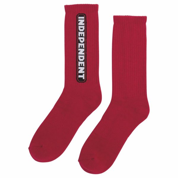 Independent - Bar Logo Crew Socks Red 9-11 Mens