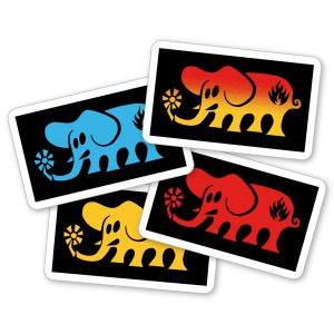 Black Label Skateboards Elephant Block Decal/Sticker