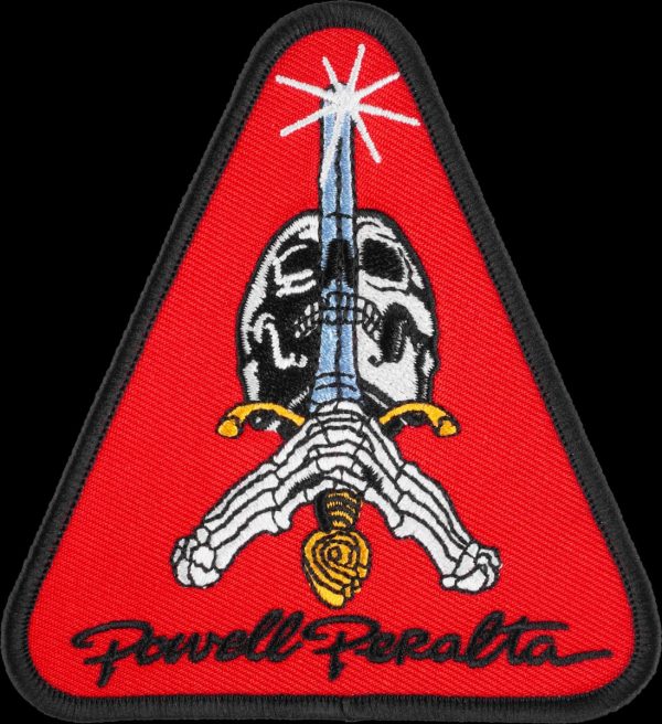 Powell Peralta - Skull and Sword Patch Red 4.125"in