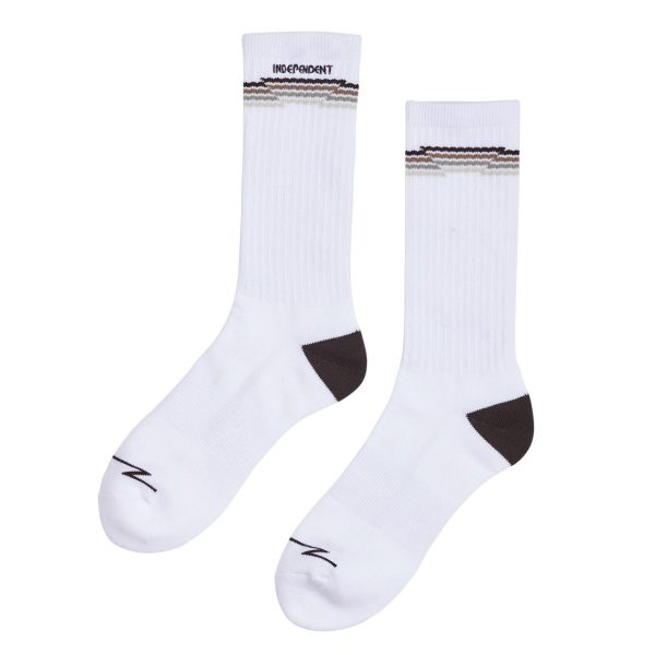 Independent - Wired Mid Crew Socks White 9-11 Mens