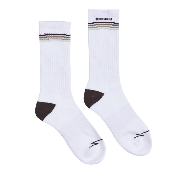 Independent - Wired Mid Crew Socks White 9-11 Mens