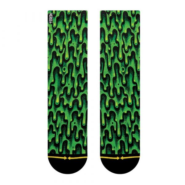 Merge4 - Jimbo Phillips Green Slime Crew Socks - Medium