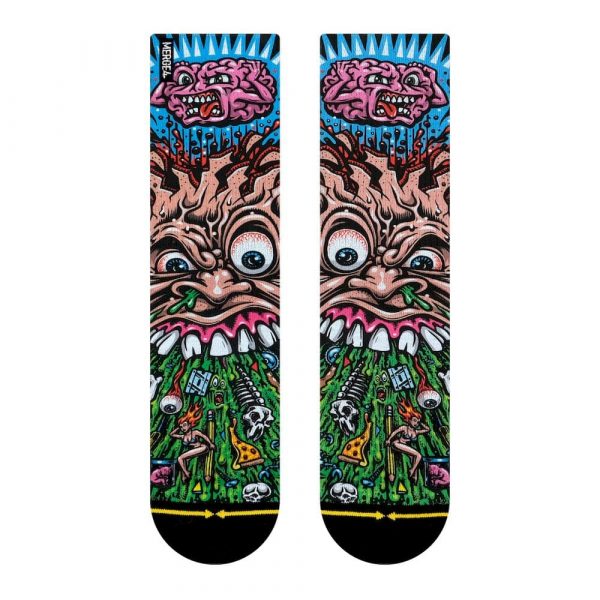 Merge4 - Jimbo Phillips Sick Stick Figure Crew Socks - Medium